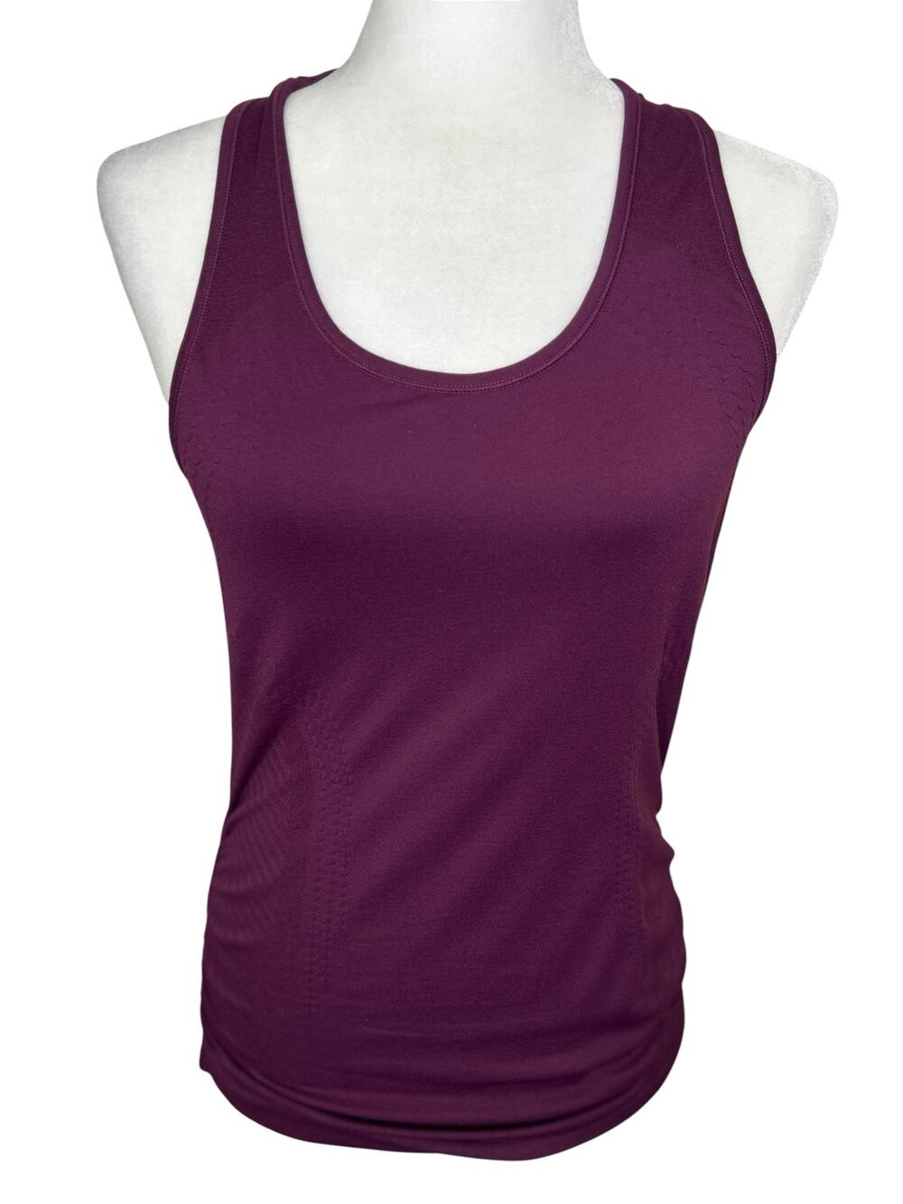 Quince Ruched Racerback Tank Top Plum Purple Running Yoga Medium